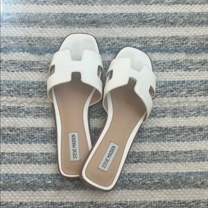 Steve Madden White Women's Slide Sandals